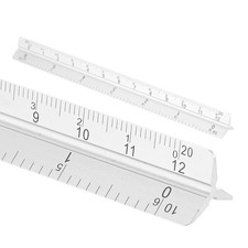 7 Inch Imperial Architectural Triangular Scale Ruler Large Scale, Silver