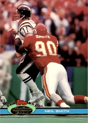 1991 Stadium Club Neil Smith . Kansas City Chiefs #386