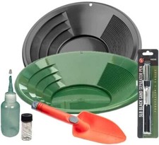12" Green  Black Gold Pan Panning Kit