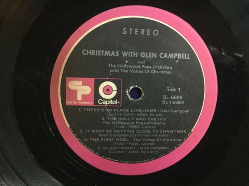CHRISTMAS WITH GLEN CAMPBELL 1971 Capitol Creative Products VG+/G+ $2 CLEARANCE - Imagen 2 de 5