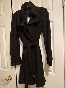 bebe black trench coat