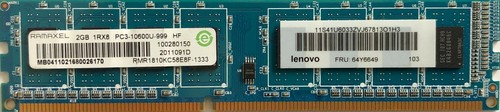 Ramaxel RMR1810KC58E8F-1333 DDR3SDRAM Module 2GB (1x2GB) PC3-10600U DDR