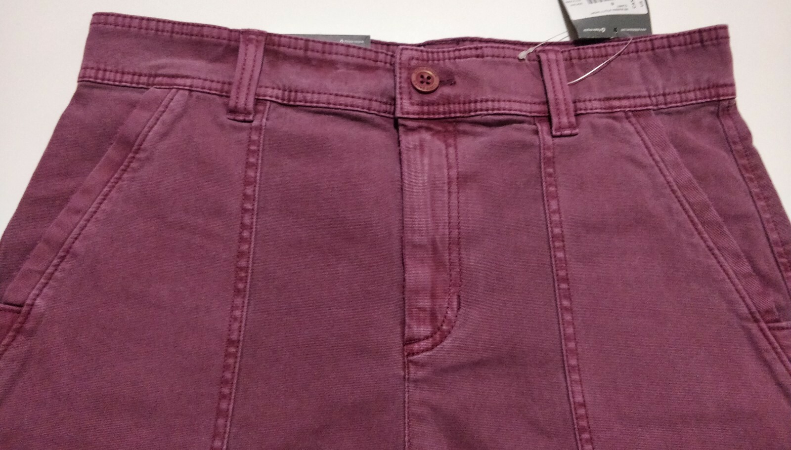 Eddie Bauer Women's SLIGHTLY CURVY-HIGH RISE, BURGUNDY, Size 8 Short RRP $60 image 4