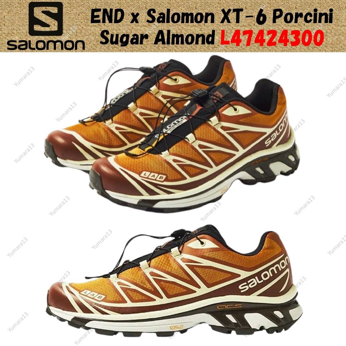 END x Salomon XT-6 Porcini Sugar Almond L47424300 Men's Size END x Salomon XT-6 Porcini Sugar Almond L47424300 Men's Size