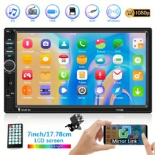 7" Double 2 DIN Car MP5 Player Bluetooth Touch Screen Stereo Radio With Camera: