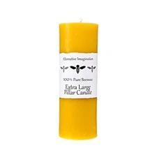 Alternative Imagination 100% Pure Beeswax Pillar Candle (Extra Large, 3x9 Inc...