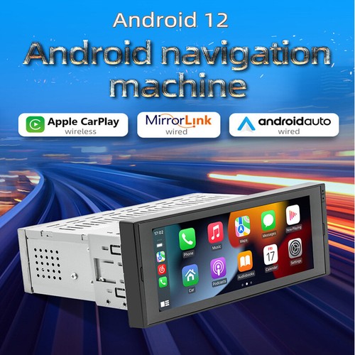 6.86" Single Din Android 12 Car Wireless CarPlay Stereo Bluetooth Radio GPS Navi - Picture 3 of 11