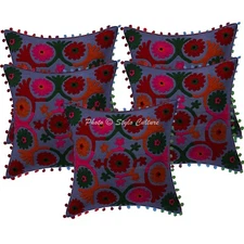 Decorative Home Decor 16 x 16 in Cushion Cover Suzani Boho Sofa Pillow Case