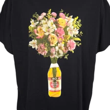 Beer T Shirt Mens Size XL Black 40 Oz Olde English E 800 Flowers Bouquet USA