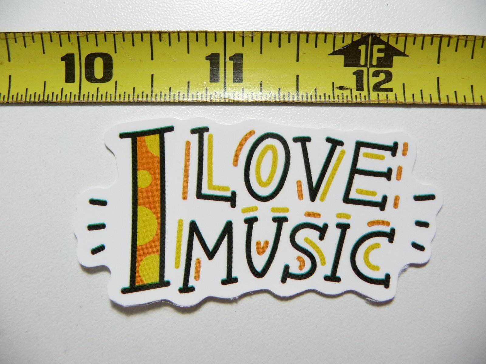 I LOVE MUSIC HEART BURST STICKER DECAL MUSICAL FAN CONCERT FUN SCRAPBOOKING