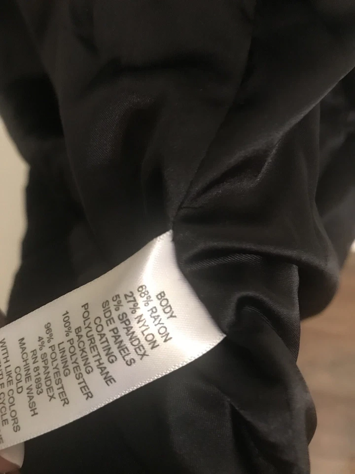 GILI Black Faux Leather Knit Combo Sleeveless Long Vest Size 14 Pockets - Image 3 of 4