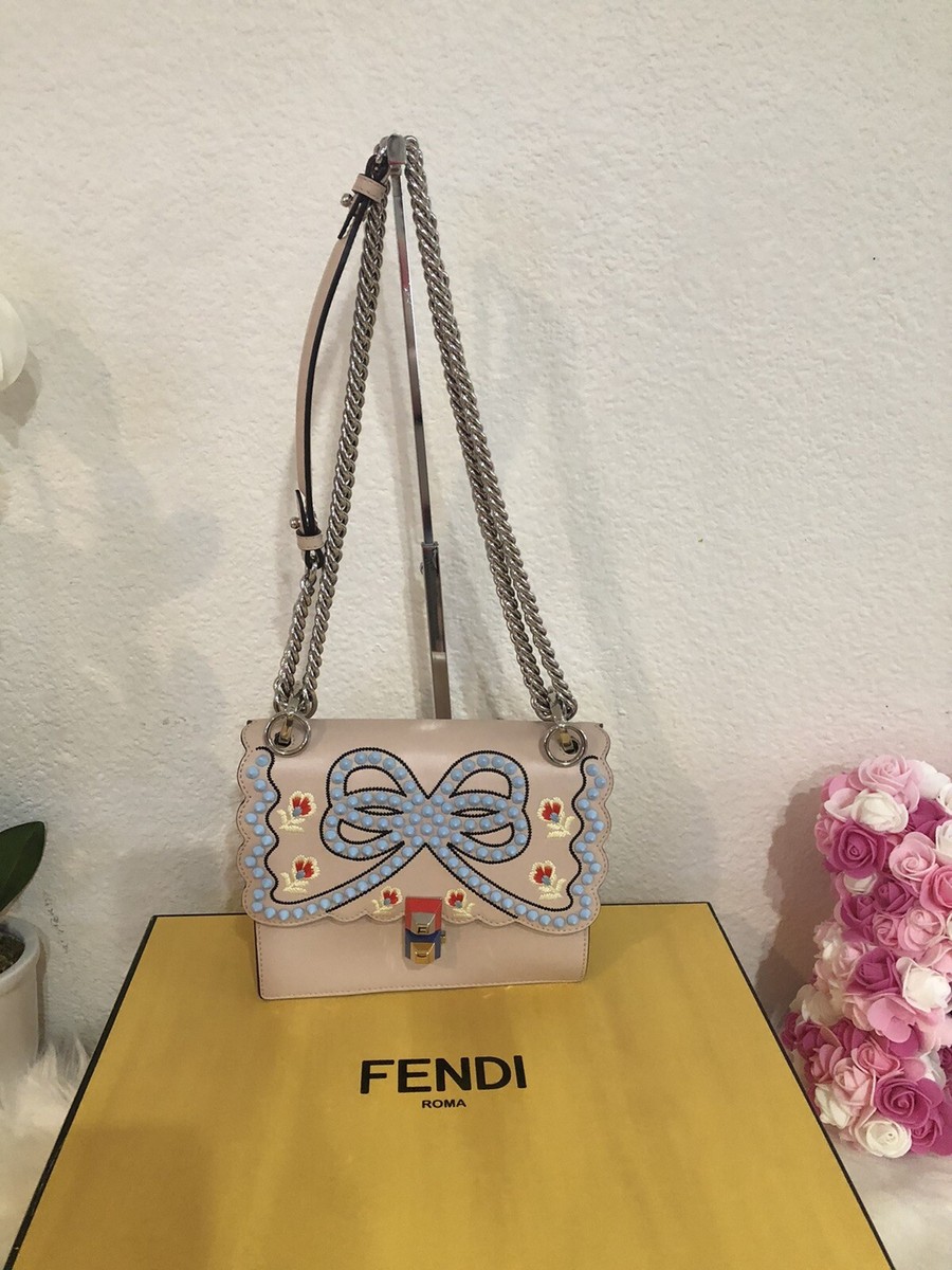 Fendi Kan I Bag Embroidered Studded Leather Limited Edition Fendi Kan I Bag Embroidered Studded Leather Limited Edition