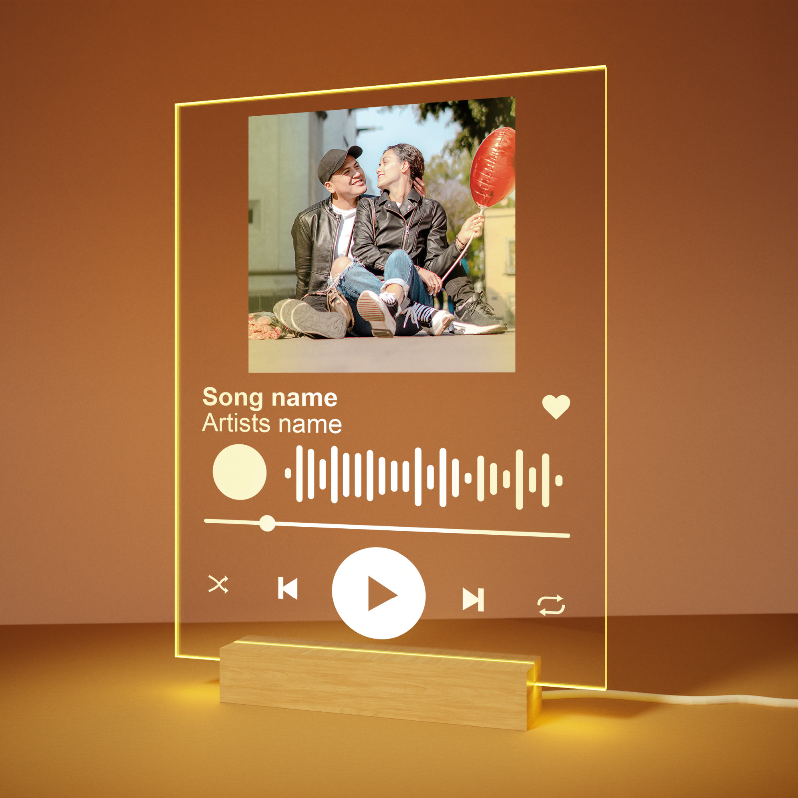 Valentines Day Gift | Custom Acrylic Song Plaque | Acrylic Spotify Plaque