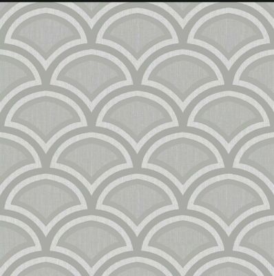 Debona Glitzer Mond Geometrisch Metallic Art Deco Fächer Tapete Grau/Silber 2481