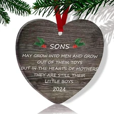 Chengu Son Gifts from Mom Christmas Ornament for Son 2024 Sons in The Hearts ...