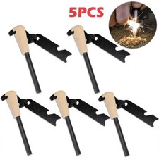  5 Wood Fire Starter LOT Flint Steel Striker Survival Kit Outdoor Camping Tools