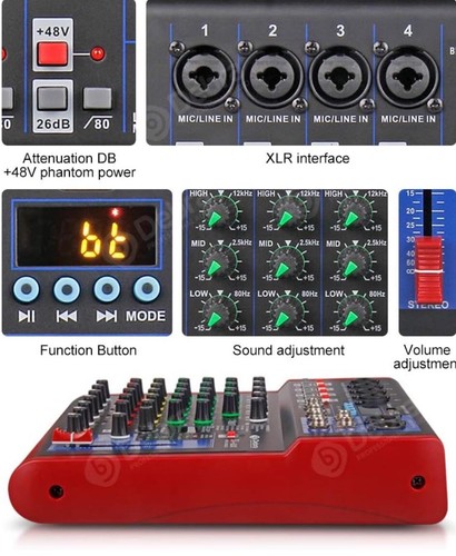 D Debra High Quality Pro Audio Recording Mixer Bluetooth USB,MP3 Player. - Picture 6 of 7