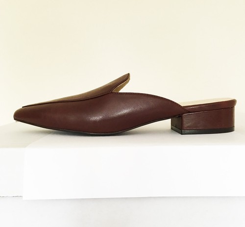 Leather Piper Mule Loafer Maroon 