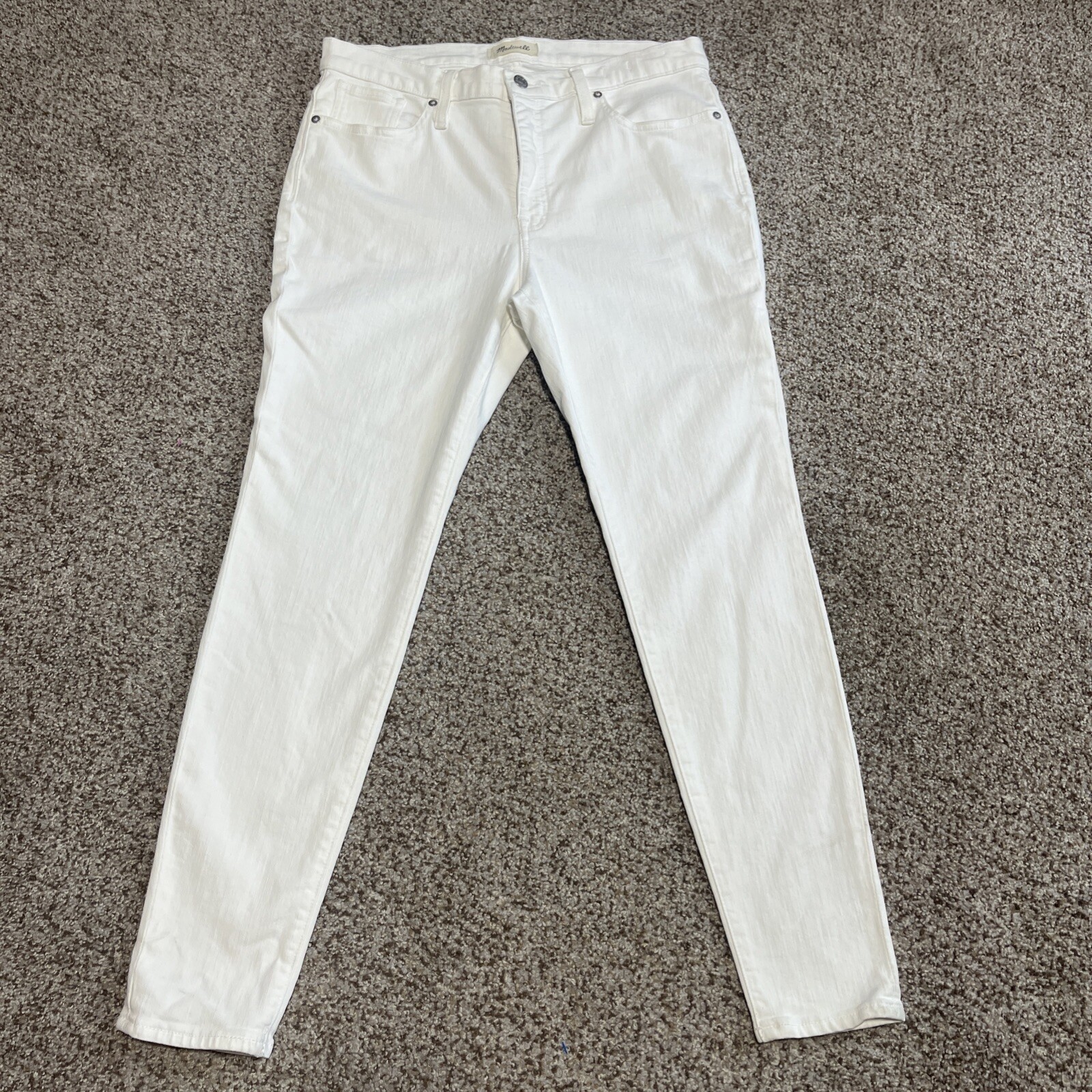 Madewell Jeans Women's 32 (32x28.5) White Denim 9” High Rise Skinny