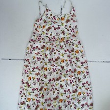 Reclaimed Dress 10 Beige Floral Sleeveless Long Strappy