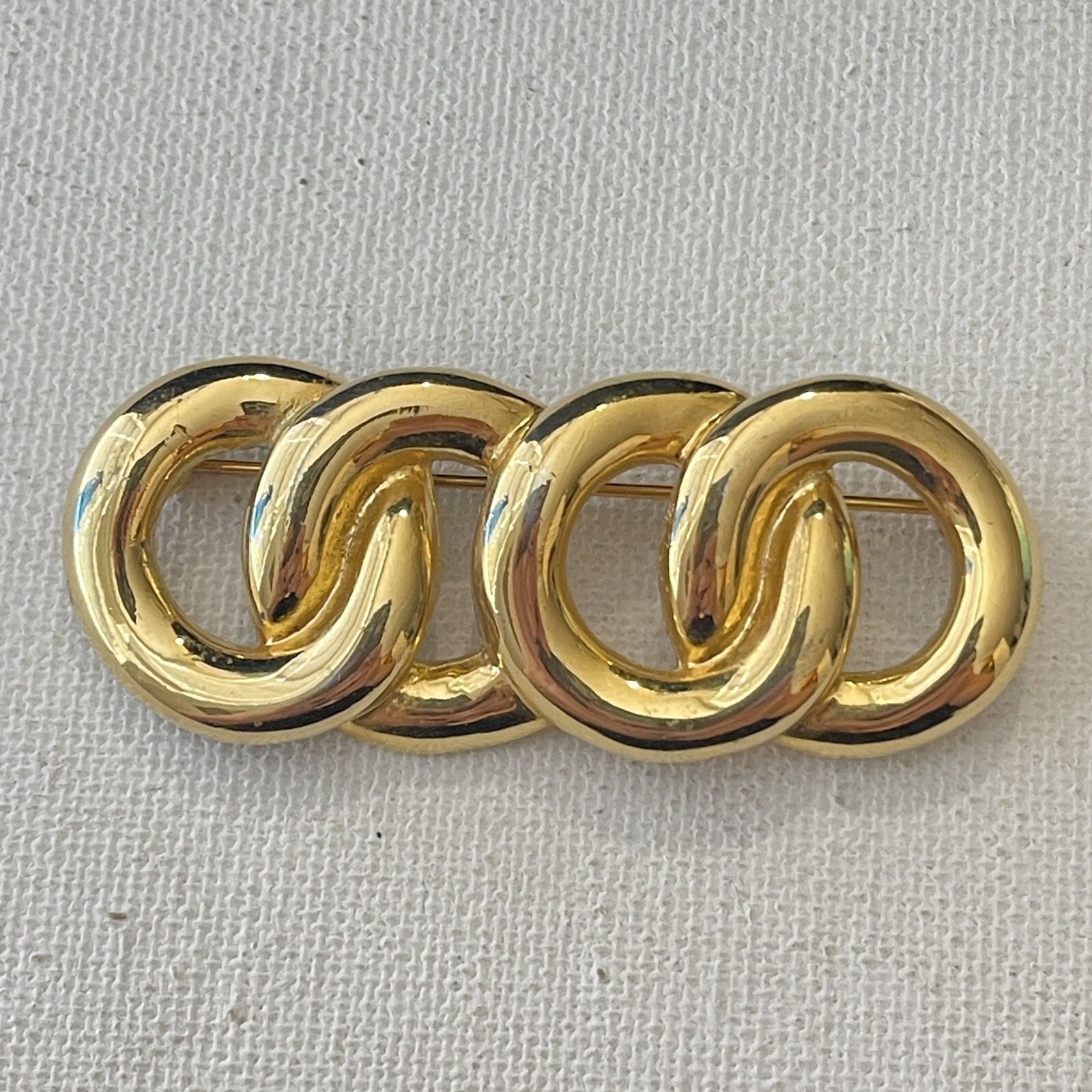 Vintage Gold Tone Interlocking Round Circle Links Bar… - Gem