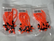 Qty 30 New 6" Bungee Cords Adjustable Cable Ties Cable Mgmt Reusable  Orange LOT