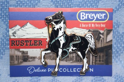NEW Breyer RUSTLER Large Deluxe Lapel Enamel Pin Limited Edition LE 1/500 Retire