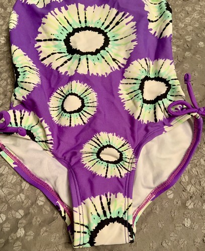 Xhilaration Girls XS 4-5 Swimsuit One Piece Bathing Suit Purple - Picture 4 of 6