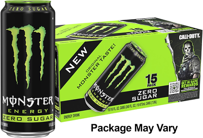 Monster Energy Zero Sugar, Green, Original, Low Calorie Energy