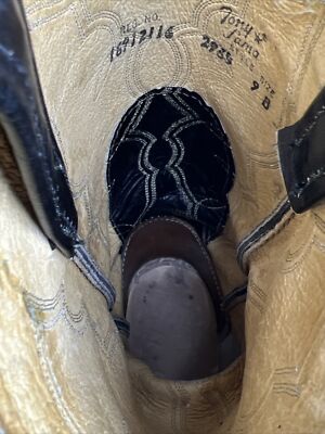 Bottes De Cowboy Western Tony Lama Homme Noir – Taille 10 D – Modèle 2964 (avec Défauts)