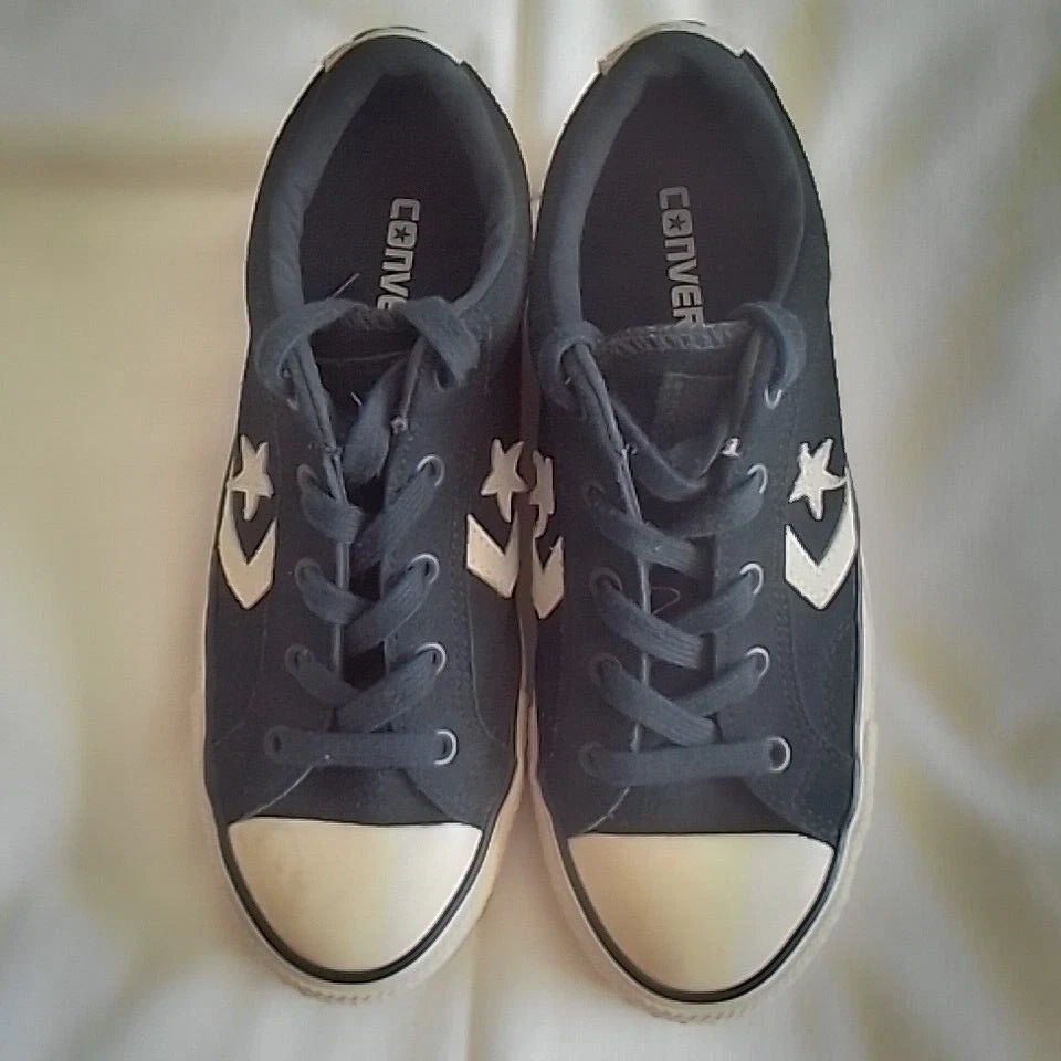 CONVERSE Scarpe da Ginnastica Donna UK 4 Blu Cotone Tela Stringate Sneakers