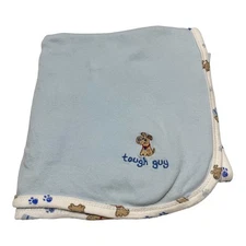 Luvable Friends Blue Dog Puppy Blanket “Tough Guy”