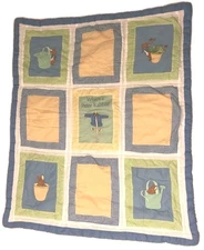 2004 Peter Rabbit Beatrix Potter Cot Crib 95cm x 118cm Blanket Quilt - VGC
