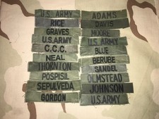 US ARMY VINTAGE BDU Shirt USED NAME TAPE Patch OD GREEN TAGS SET OF 20 OD2
