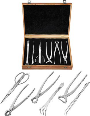 6-Piece Bonsai Tool Set   Concave Cutter, Knob Cutter, Pruning Shears, Trunk Spl