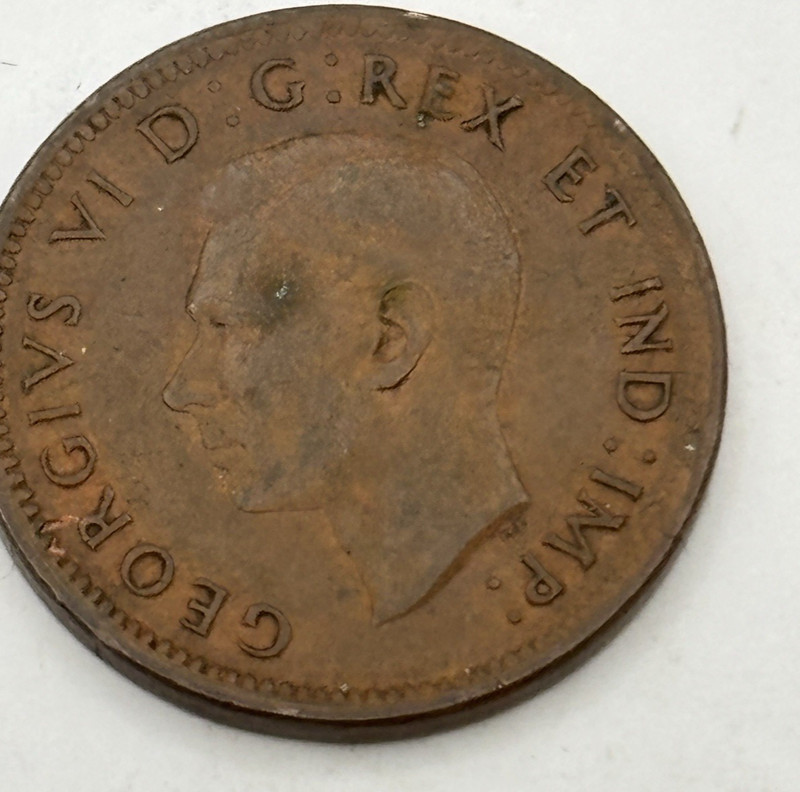 1941 Canada One Cent Coin King George VI Canadian Penny