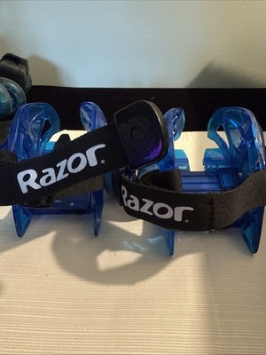 Razor Neon Blue Jetts DLX Heel Wheels with Sparks @87