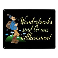 Wanderfreaks Sind Bei Uns Willkommen Metallschild XXL In 28X38 Cm