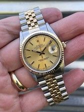 2001 Rolex Datejust 36mm 16233 Champagne Dial Box & Papers