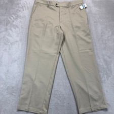IZOD Pants Mens 36x30 Khaki Golf Basix Classic Fit SportFlex Wicking Chino NWT