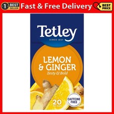 Tetley Zingy Lemon & Ginger Herbal Tea Bags - Naturally Caffeine-Free - Perf
