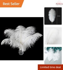 24pcs White Ostrich Feathers 10-12in for Wedding Party Centerpieces Decor