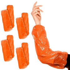 Disposable Sleeve Protectors for Arms 18 Inch Long Pack of 100 Orange 1 mil Thic