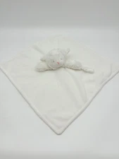 Carter White Lamb Lovey Security Blanket Baby Nursery Plush Toy Pacifier Holder