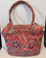 Vera Bradley Purse SideBySide Tote Call Me Coral Shoulder Bag Pink Retired READ