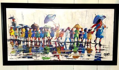 OOAK Acrylic on Board Danny Mayes Seattle Rainy Day