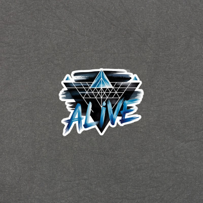 Geometric Alive Blue Abstract Art Motivational Sticker #6176