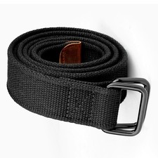 Big Men Plus Size Black Canvas Belt Cotton Blend Build Sturdy D Ring Design