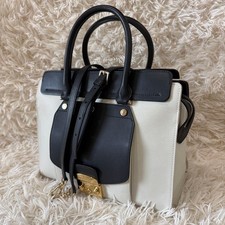 Borsa a mano FURLA 2 vie tracolla bicolore nero bianco oro ferramenta Giappone F/S USATA