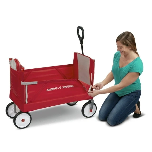 RADIO FLYER 3-IN-1 EZ FOLD WAGON WITH CANOPY, SEAT BELTS - RED - Image 4 of 4